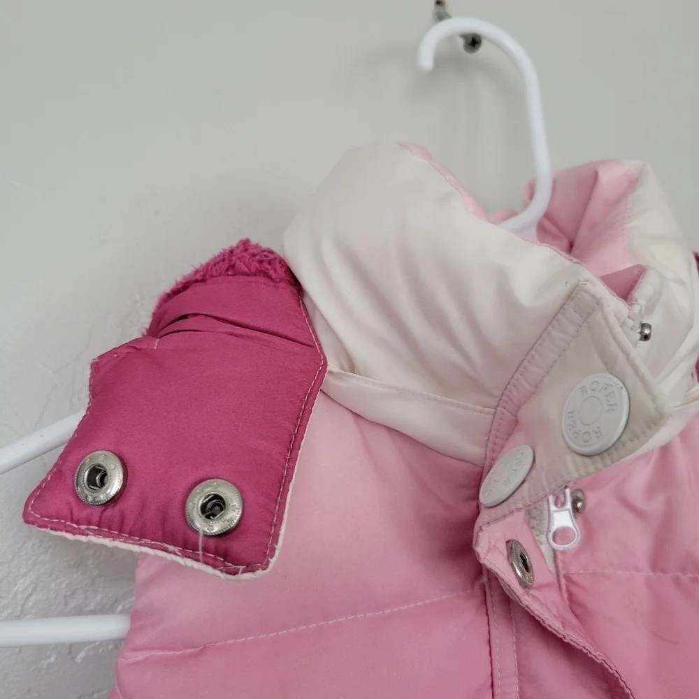 Roper Little Girls Small 6-6X Ombre Pink Vest Quilted Puffer Down Feather Warm